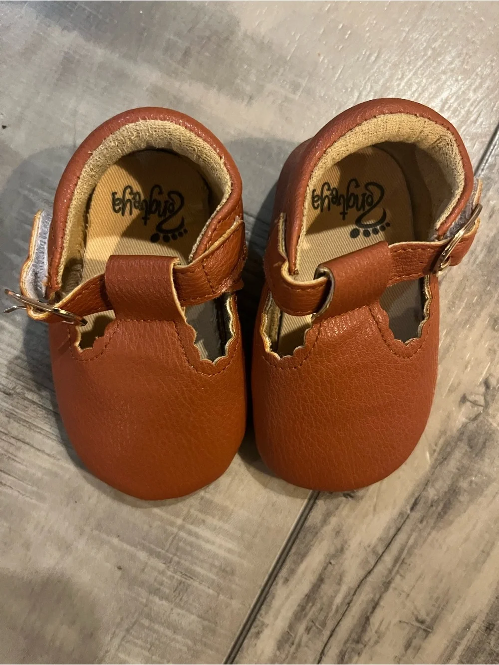 Brown Faux Leather Baby Mary Jane Shoes 6-12 Months